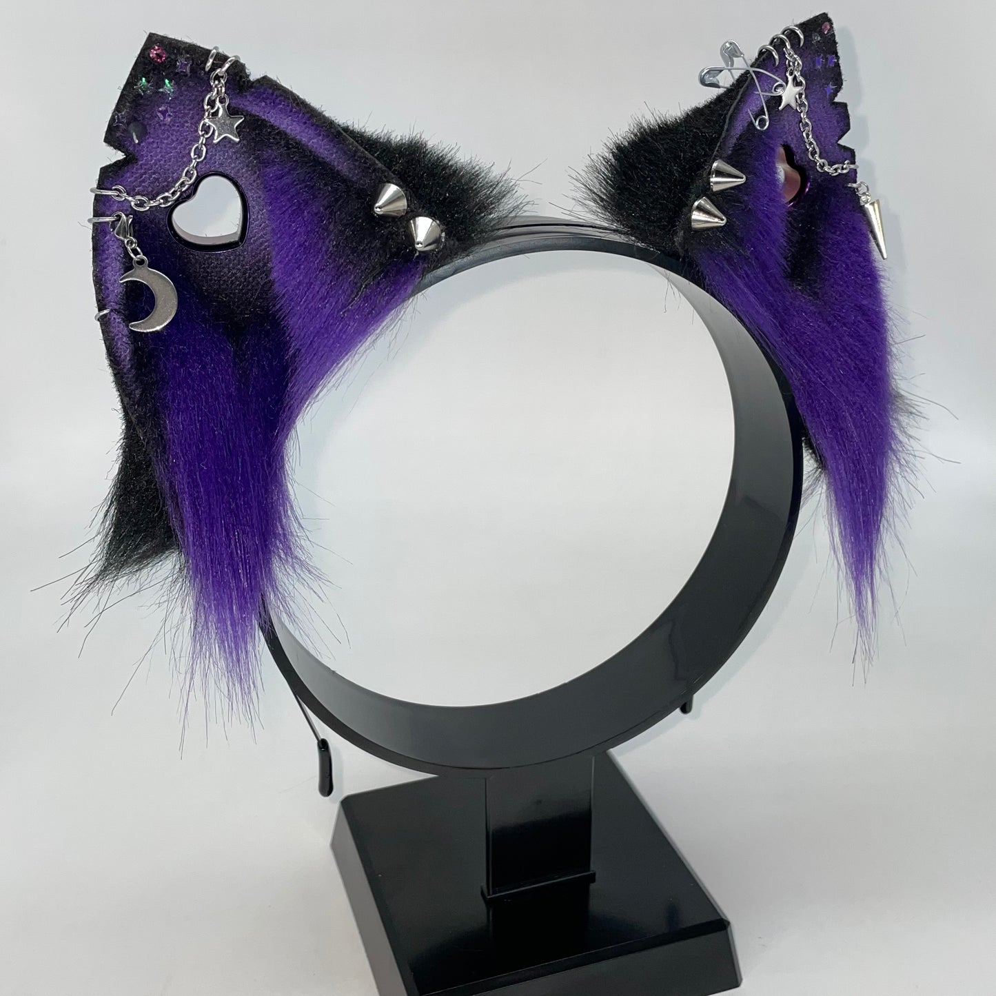 Punk Cat Ears- Purple & Black