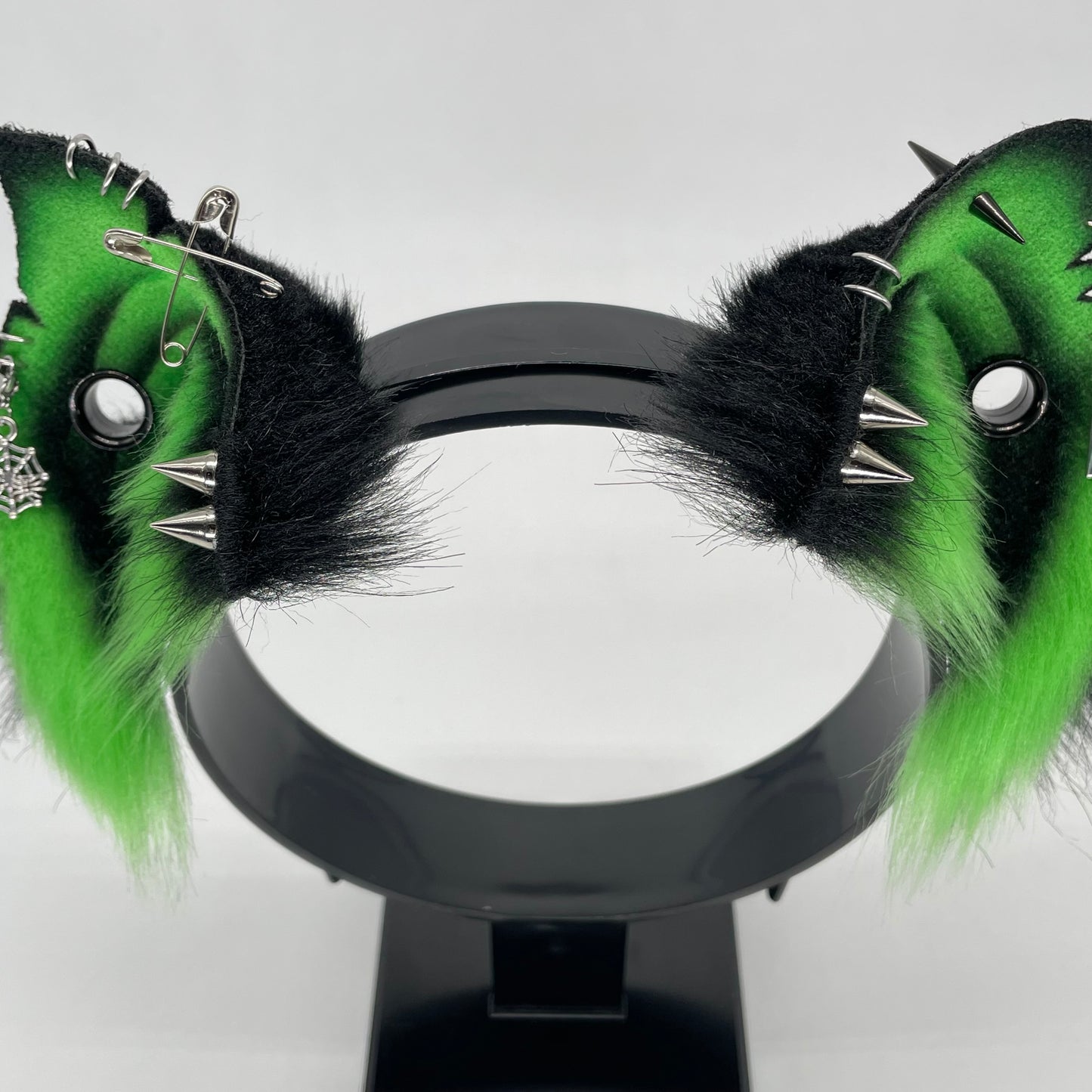 Punk Bats- Crypt Bat Ears- Black & Green