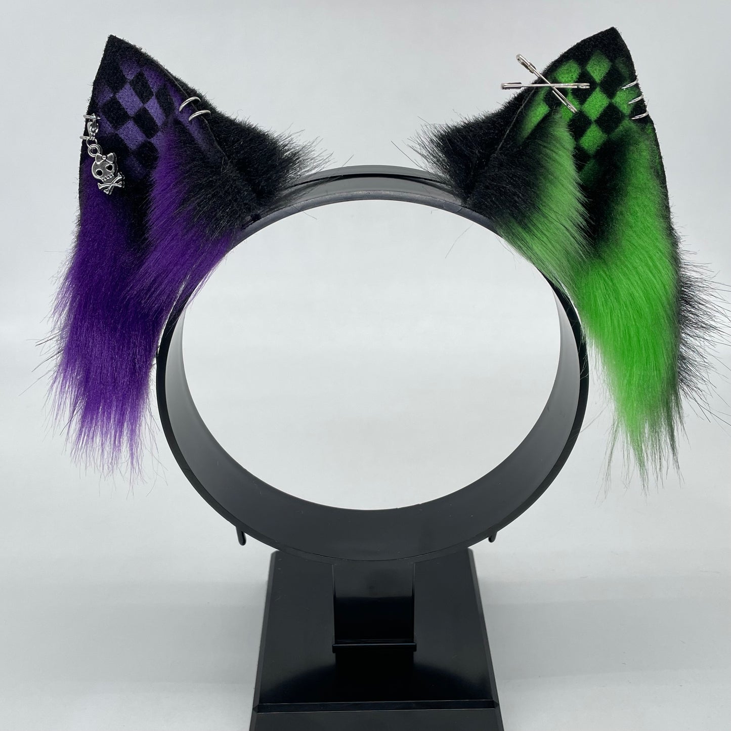 Emo Cat Ears- Purple, Green & Black