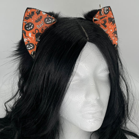 Halloween Kitten Ears (Pleather & Fur)