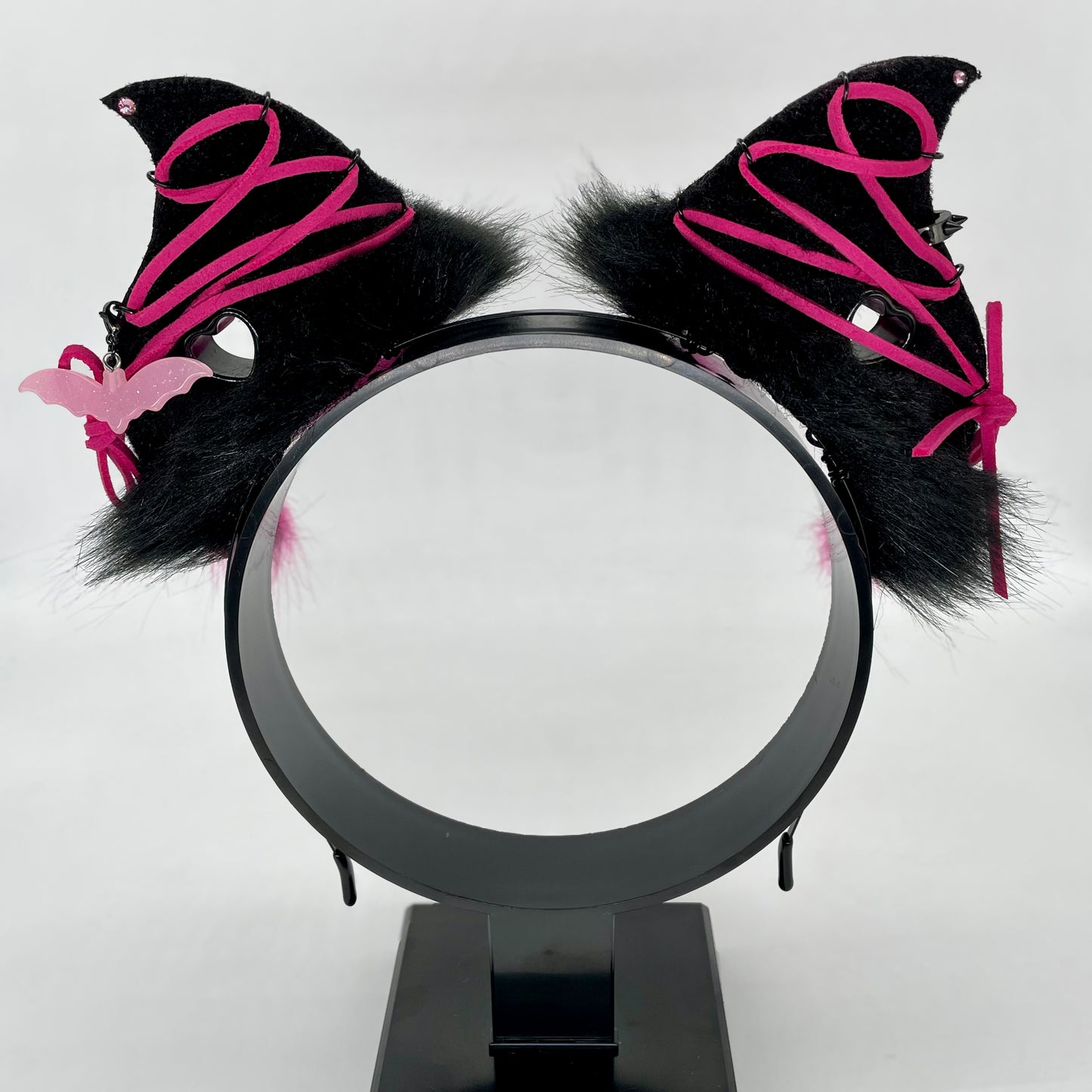 Corset Baby Bat Ears- Hot Pink & Black