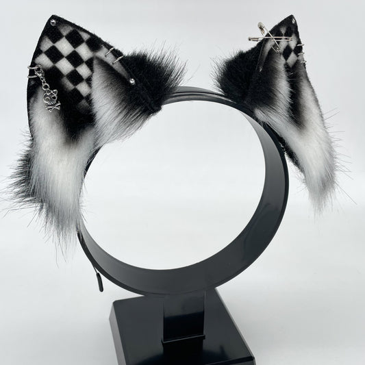 Emo Cat Ears- Black & White