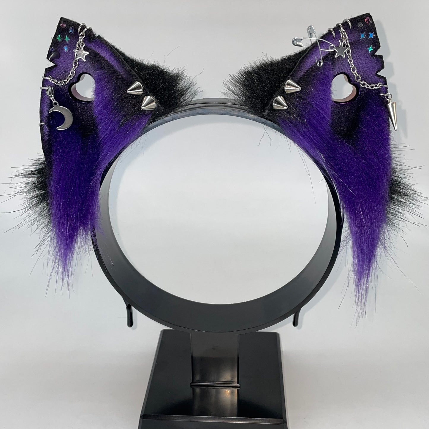 Punk Cat Ears- Purple & Black