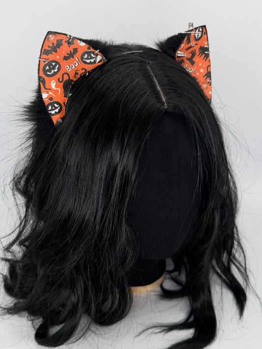 Halloween Kitten Ears (Faux leather & fur)