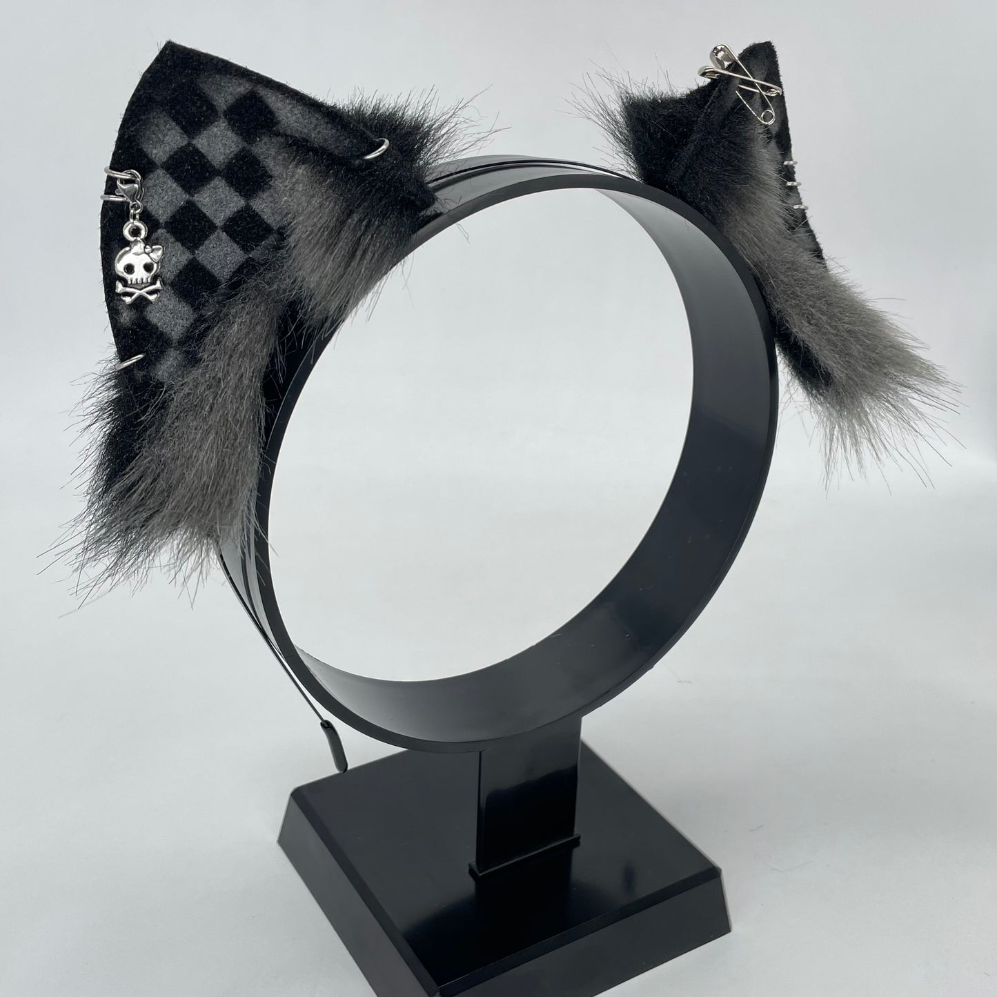 Emo Kitten Ears- Grey & Black