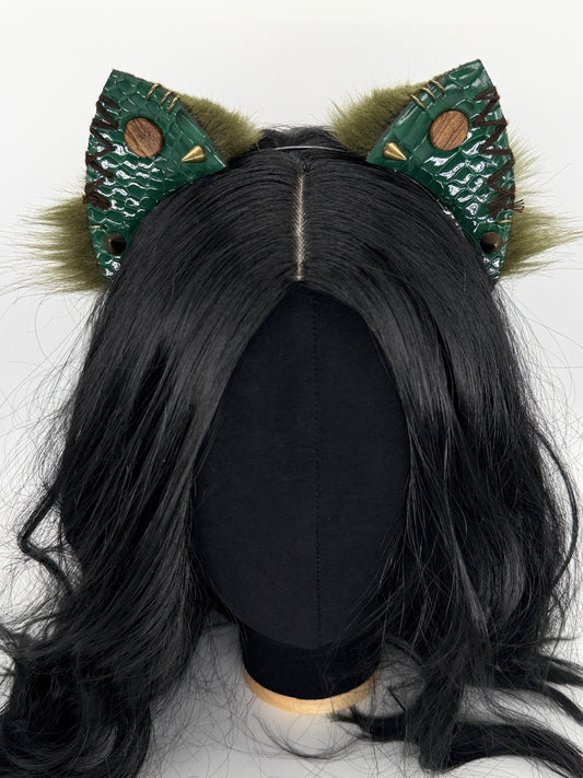 Dragon Scale Punk Kitten Ears (Faux leather & fur)