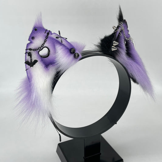 Punk Cat Ears- Lavender Mismatch
