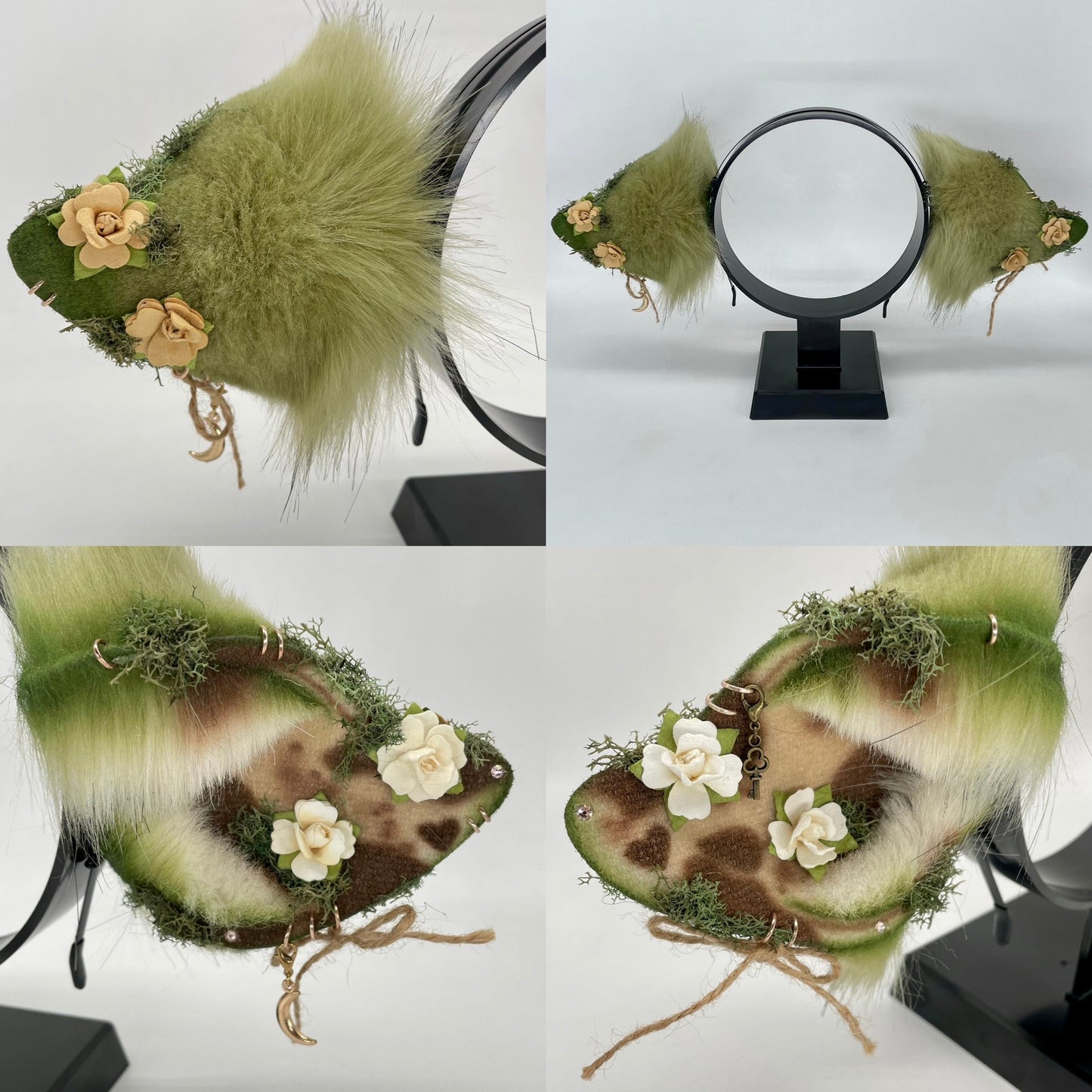 Olive & Ivory Cow Ears