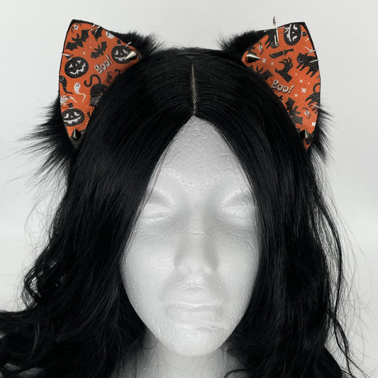 Halloween Kitten Ears (Pleather & Fur)