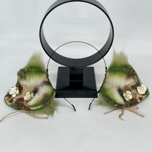 Olive & Ivory Cow Ears