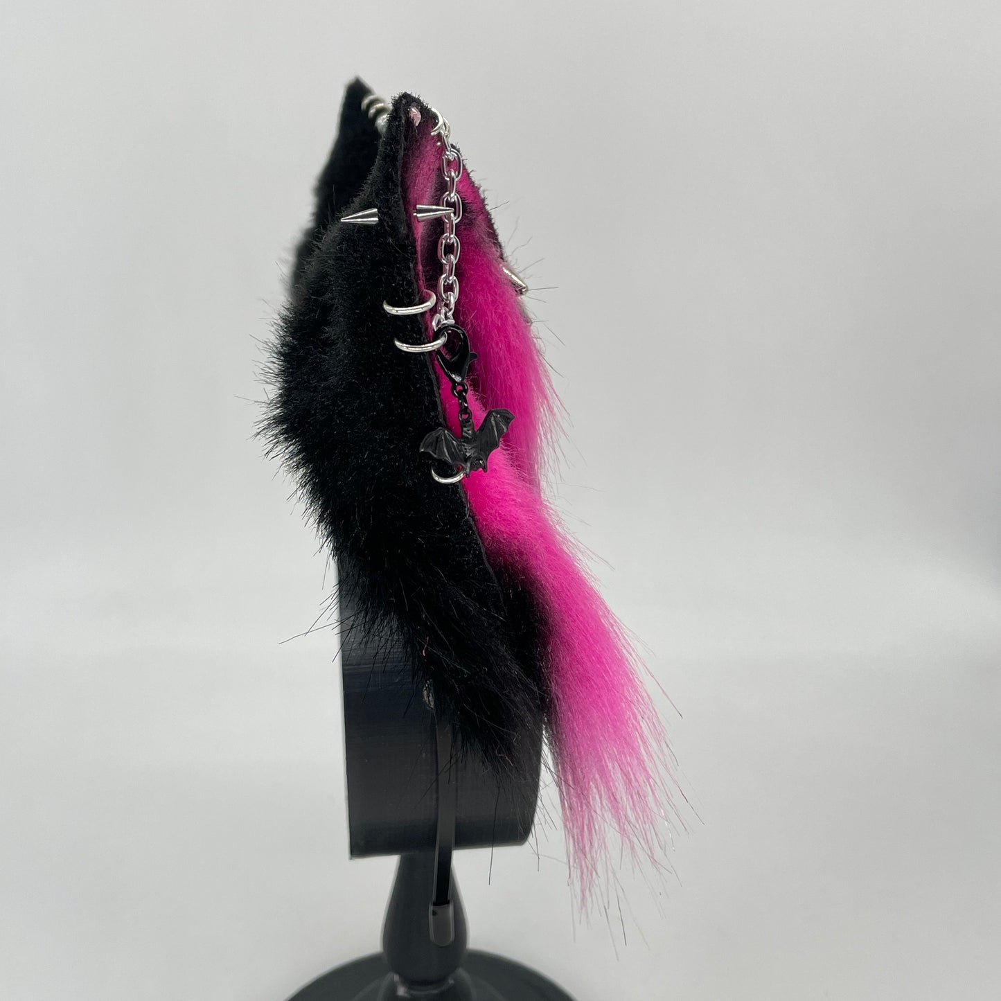 Punk Cat ears- Hot Pink & Black