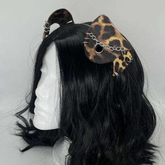 Cheetah Punk Pup Ears (Full Pleather)