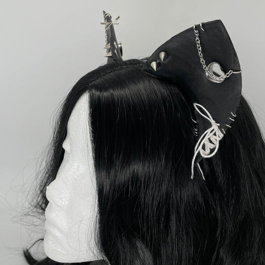 Leather & Laced- Black Pleather Cat Ears