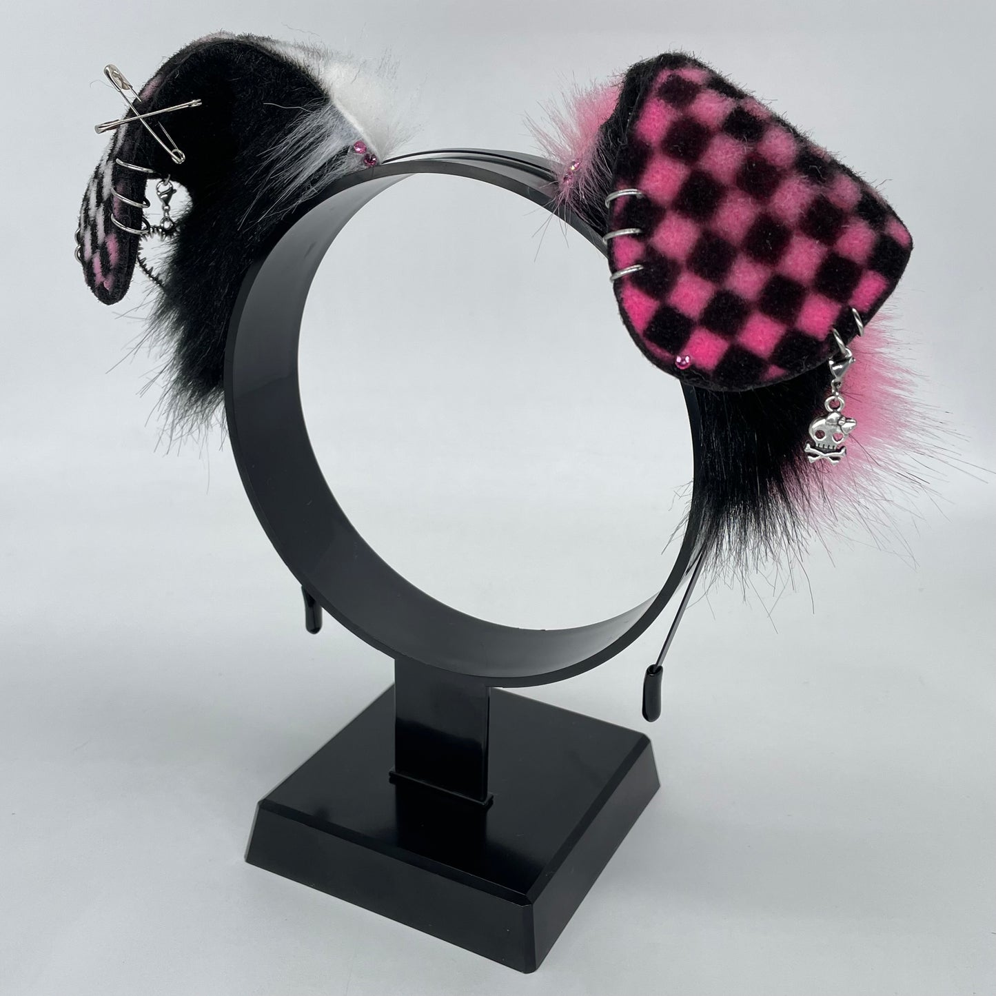 Emo Puppy Ears- Pink, White & Black