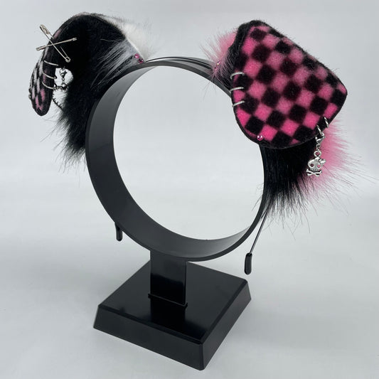 Emo Puppy Ears- Pink, White & Black