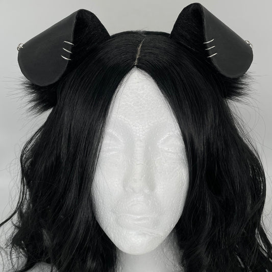 “Bury Me In Black” Puppy Ears (Pleather & Fur)