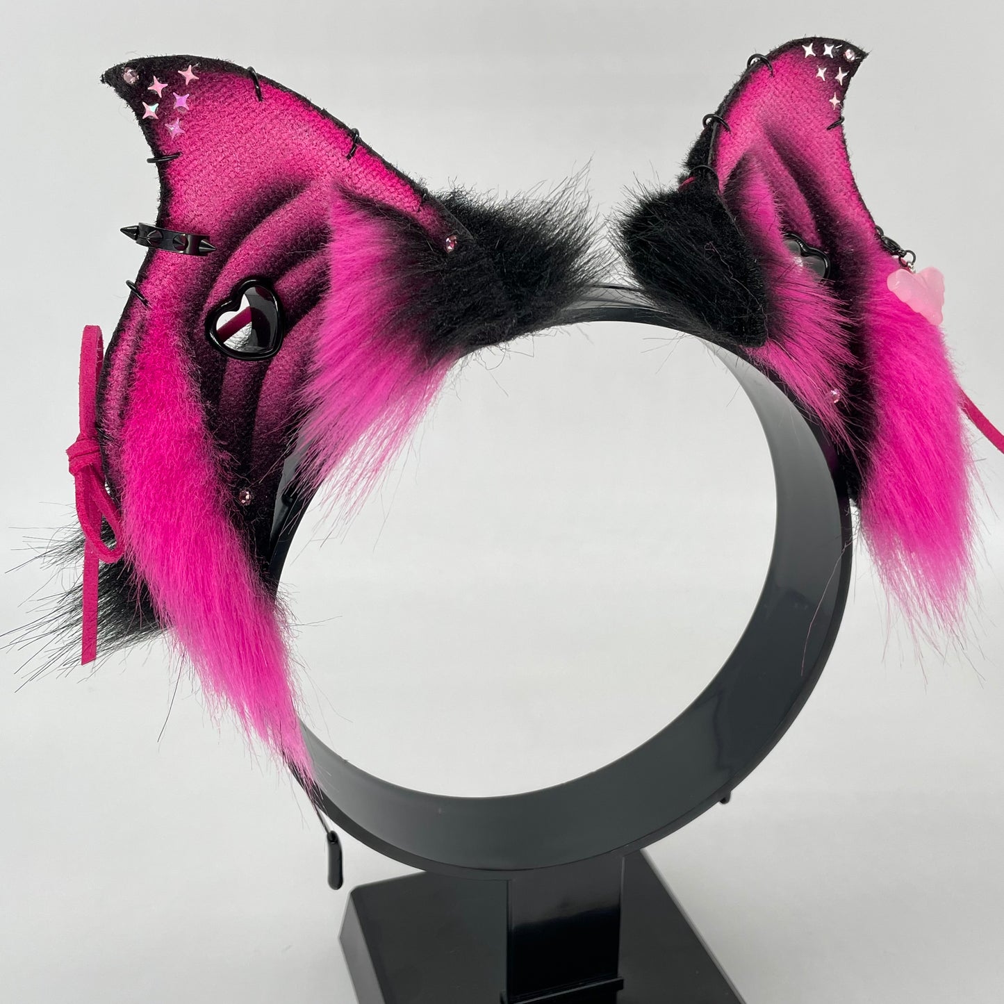 Corset Baby Bat Ears- Hot Pink & Black