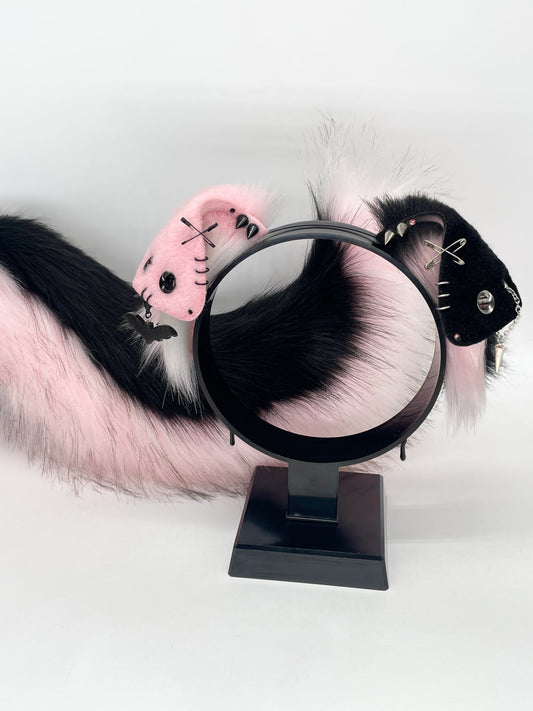 Punk Pup Set- Pink & Black Mismatch