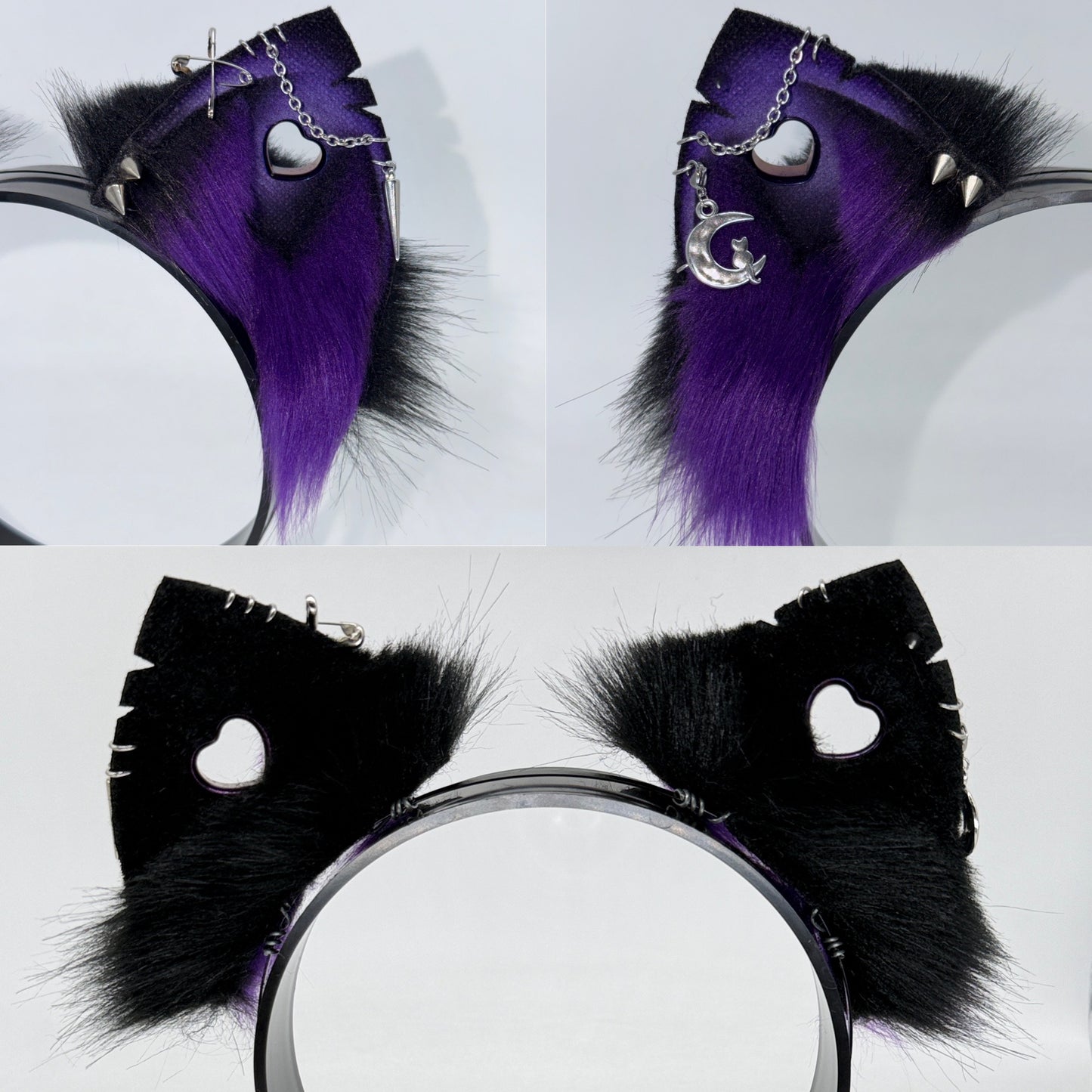 Punk Cat Ears- Purple & Black