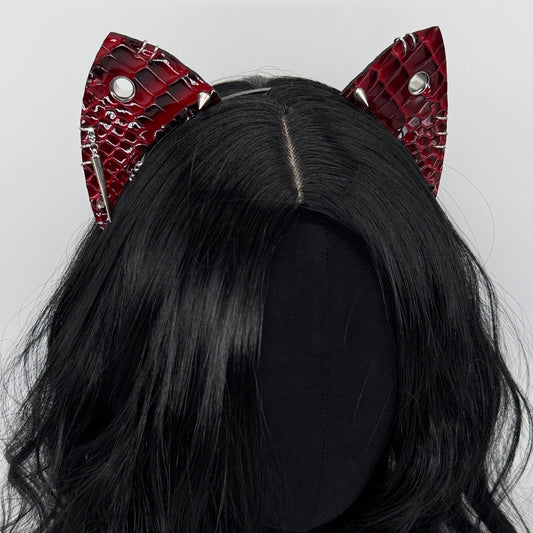 Red Dragon Scale Punk Kitten Ears