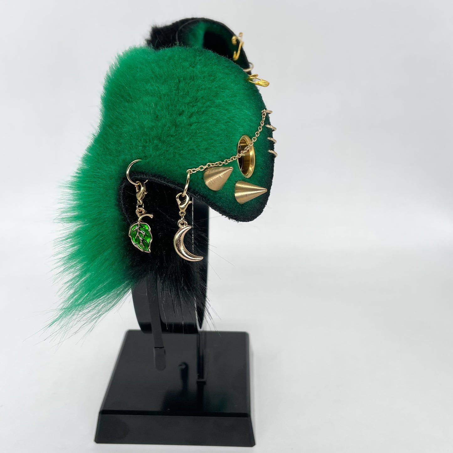 Punk Puppy Ears- Emerald & Black