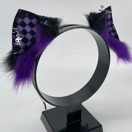 Emo Kitten Ears- Purple & Black