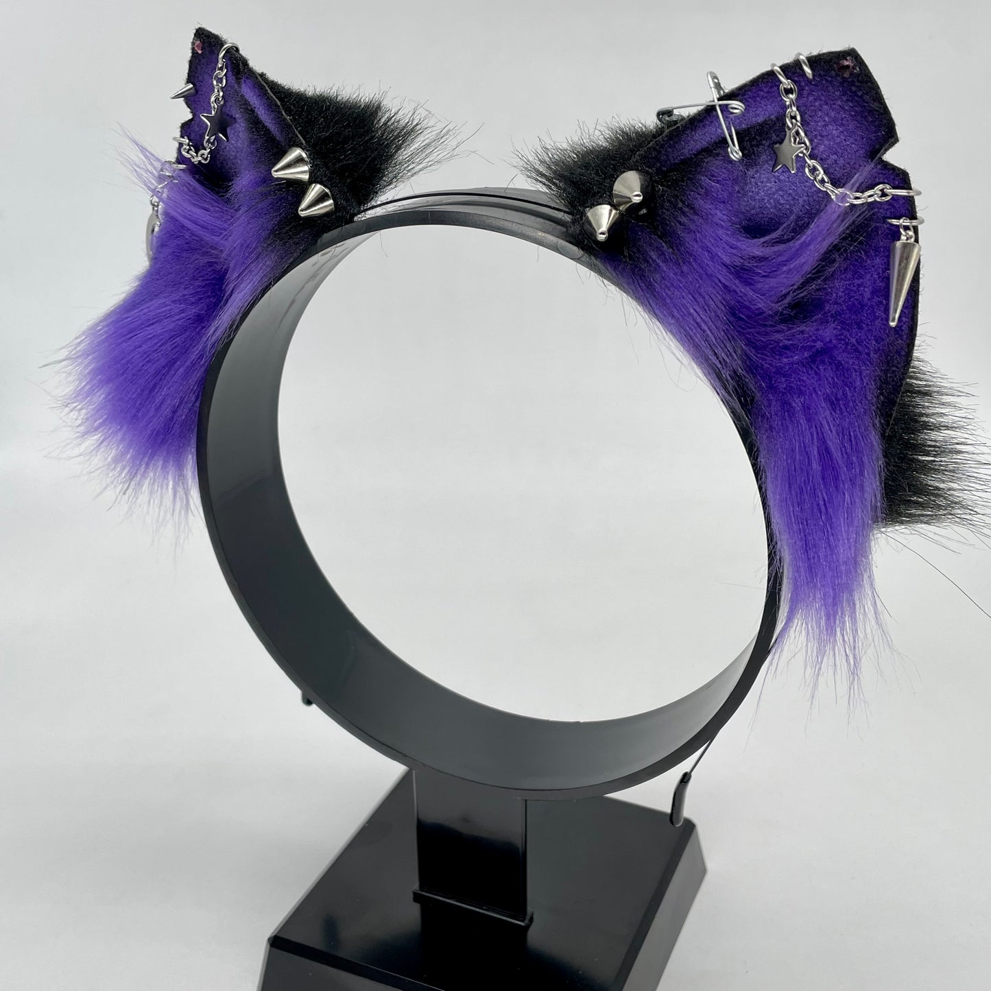Punk Kitten Ears- Purple & Black