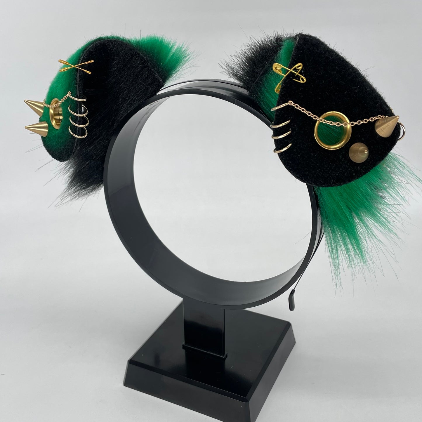 Punk Puppy Ears- Emerald & Black