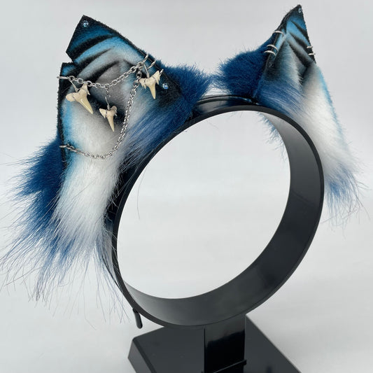 Blue Shark Ears (Pointed Fox Kit Shape)