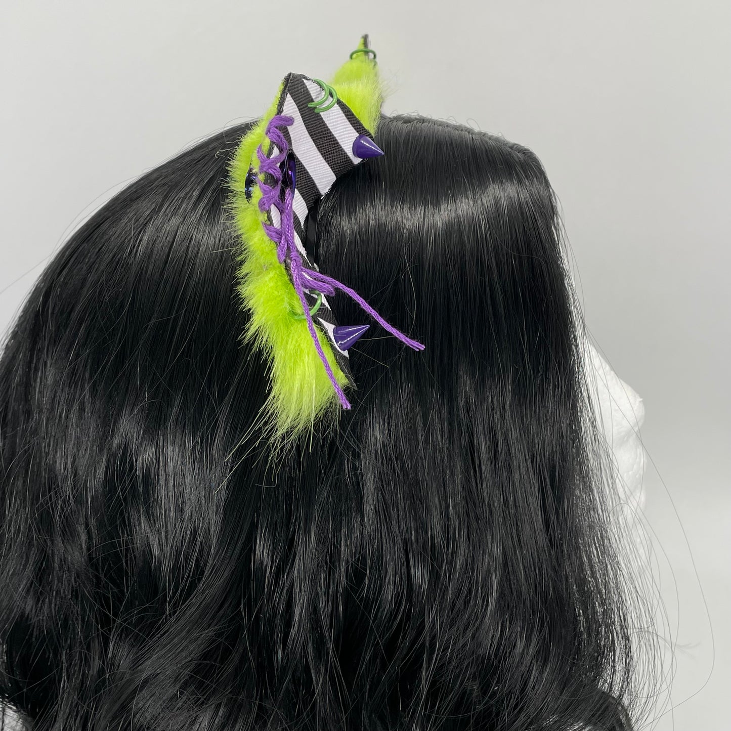 Leather & Laced- Beetlejuice Kitten Ears (Faux leather & fur)