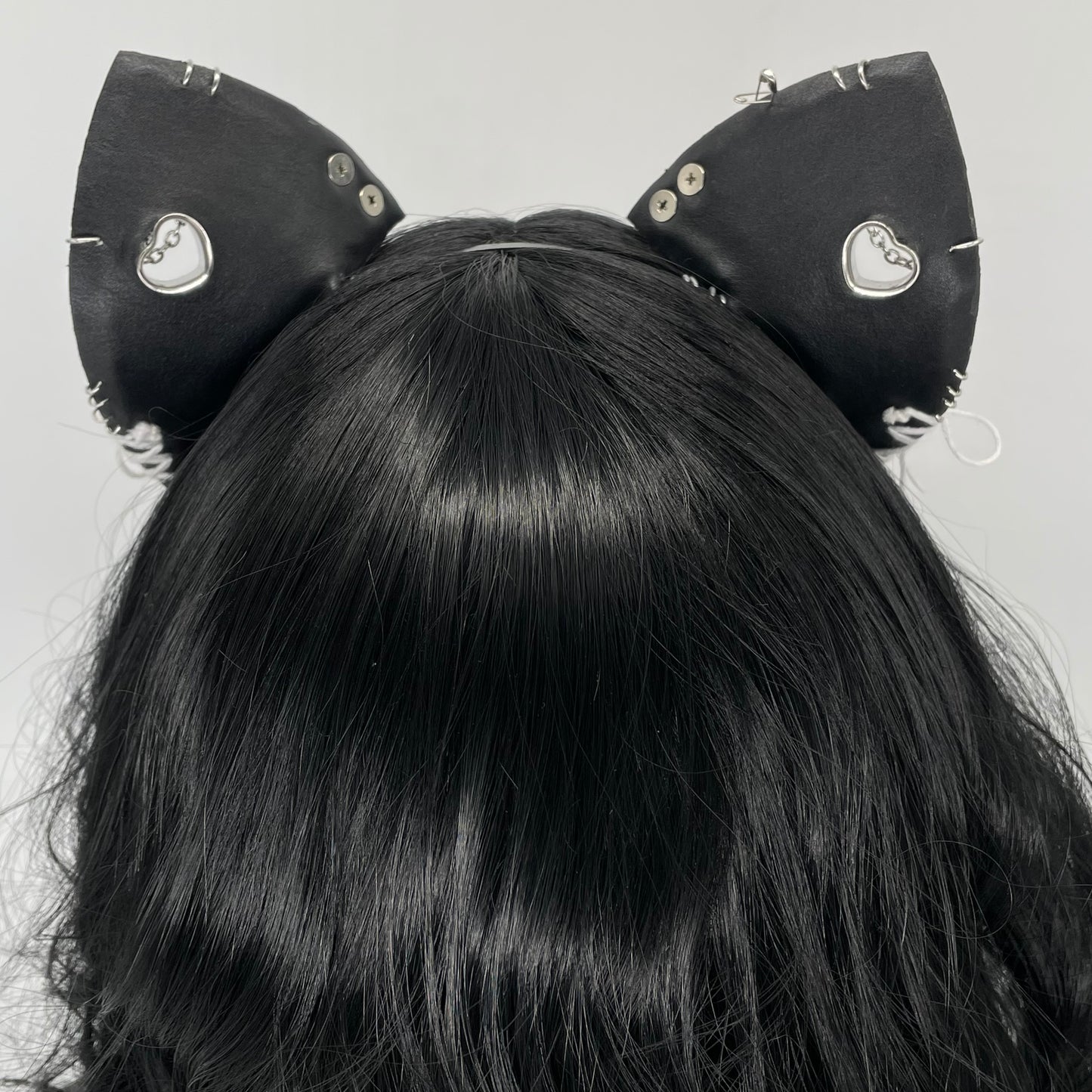 Leather & Laced- Black Pleather Cat Ears