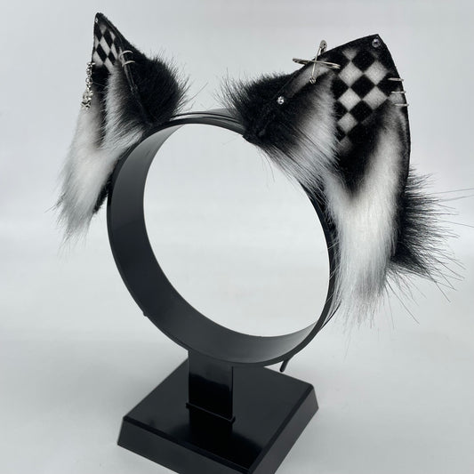 Emo Cat Ears- Black & White