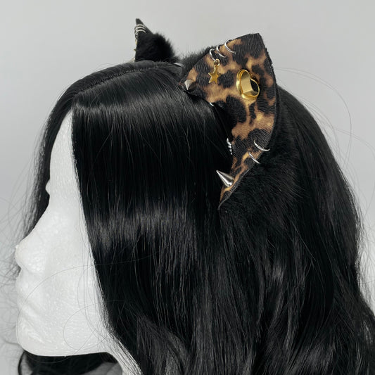 Cheetah Punk Kitten Ears (Pleather & Fur)