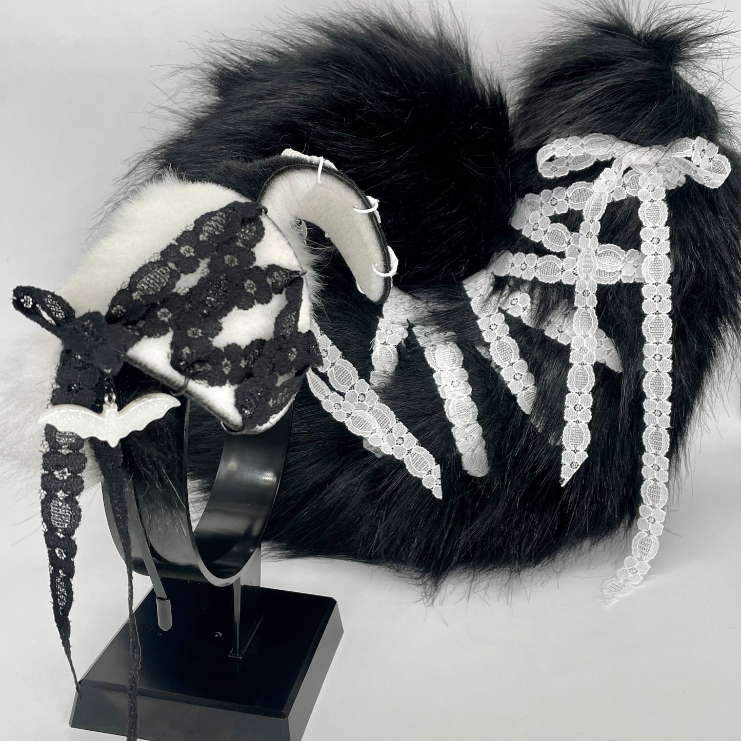 Lace Corset Puppy Set- Black & White