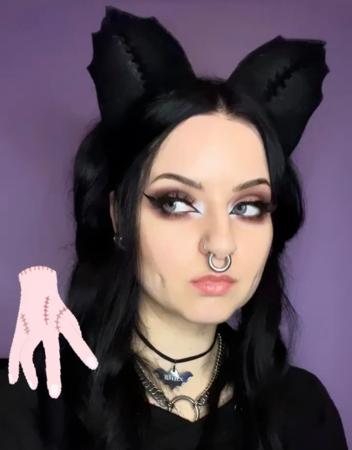 Wednesday cat ears- stitched