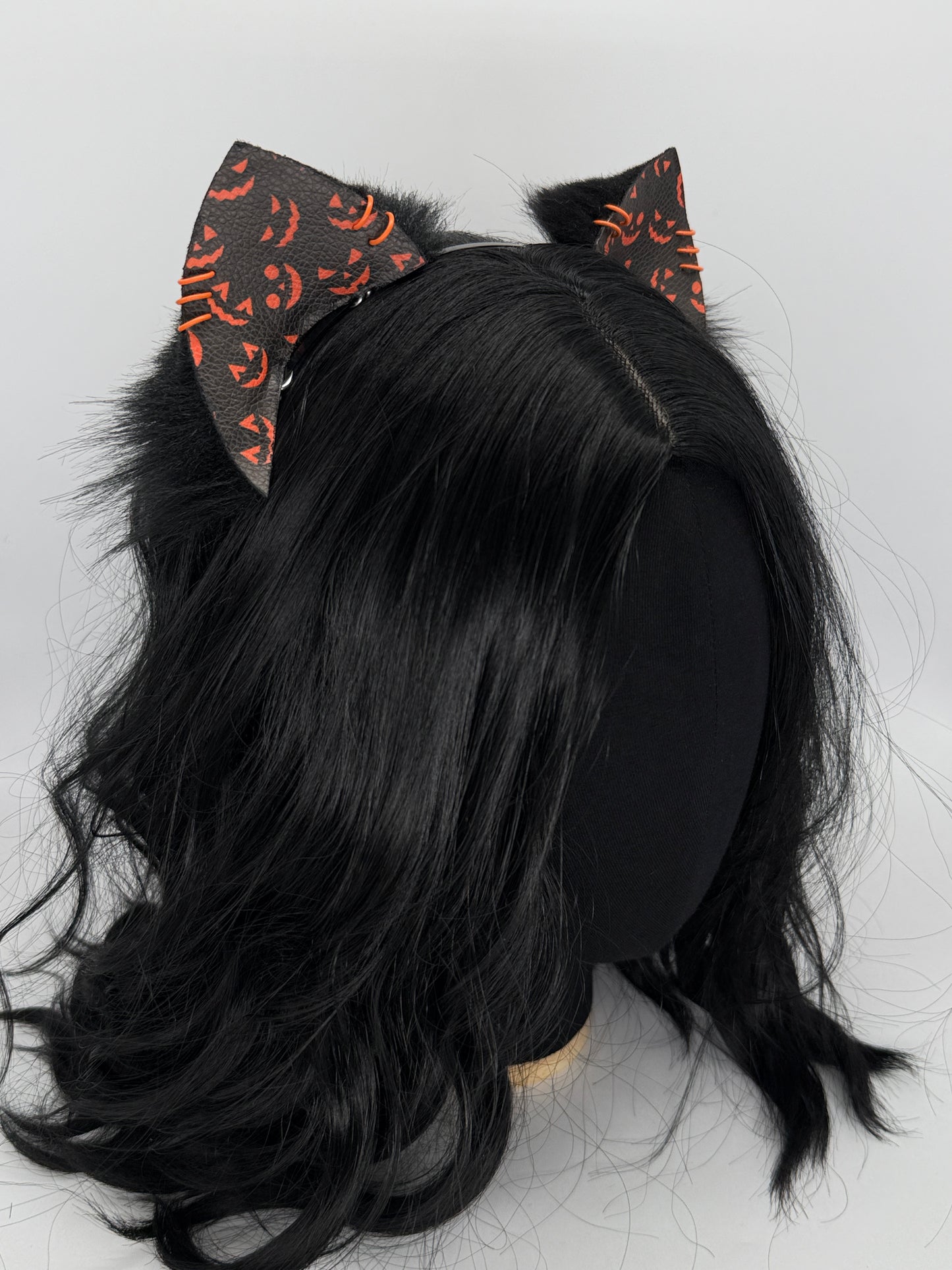 Jack O’Lantern Kitten Ears (Faux leather & fur)