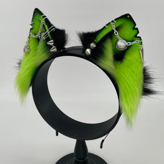 Punk Cat ears- Black & Green