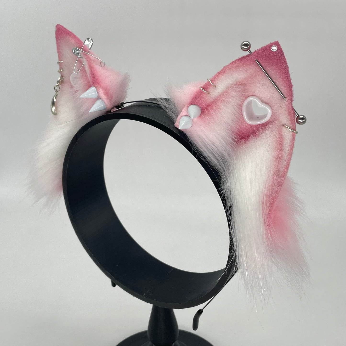 Punk Fox Kit ears- Pink & White