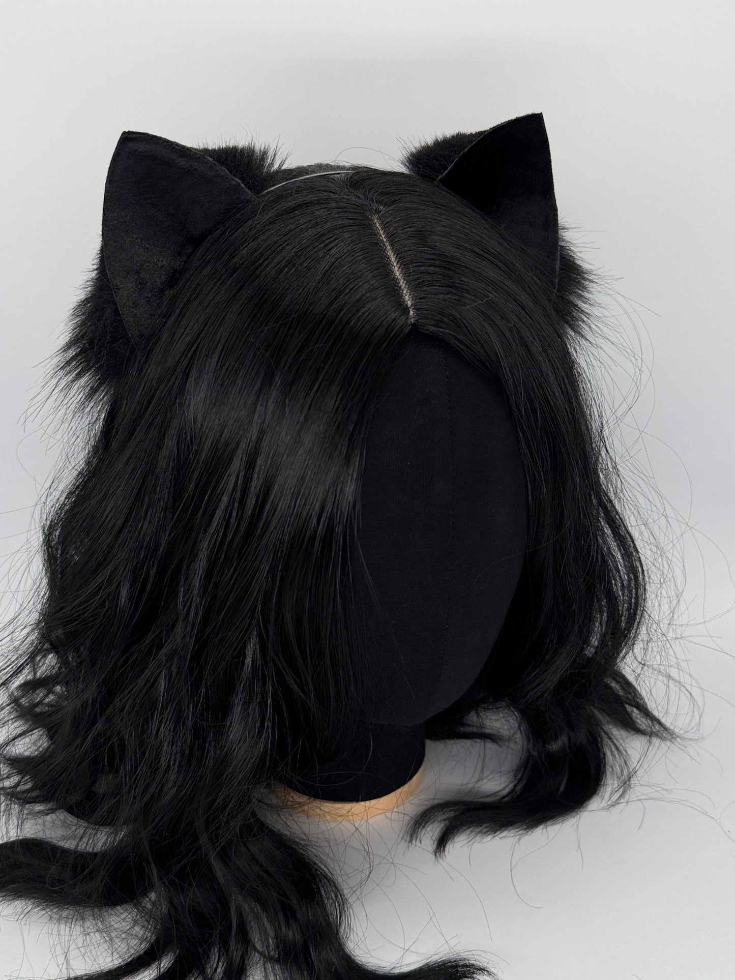 Black Velvet Kitten Ears (Velvet & fur)