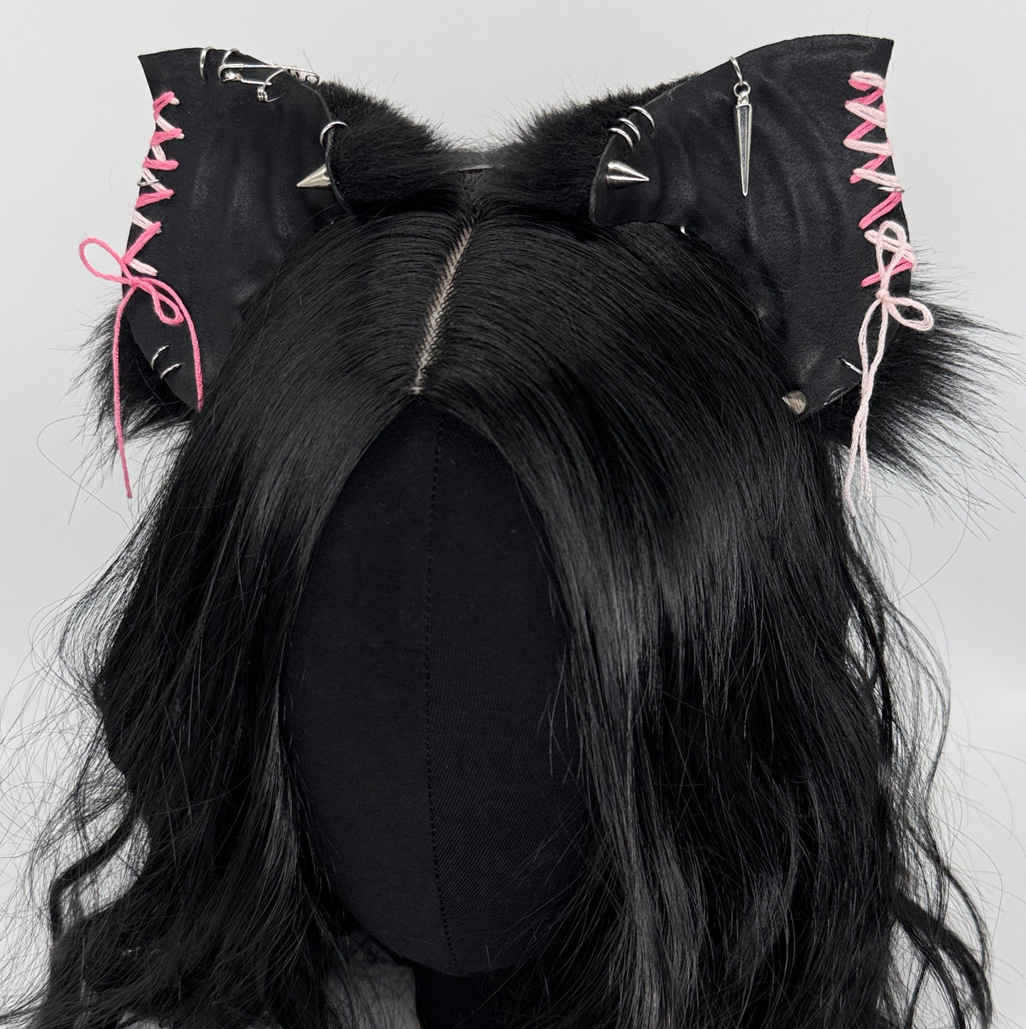 Leather & Laced -Black & Pink Crypt Bat Ears