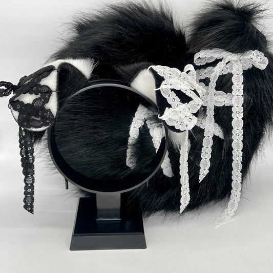 Laced Up Puppy Set- Black & White