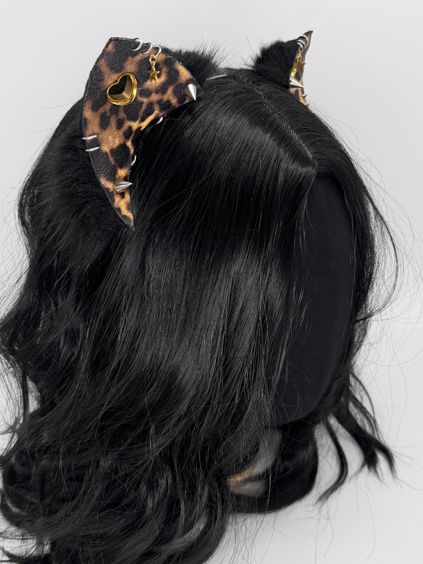 Cheetah Punk Kitten Ears (Faux leather & fur)