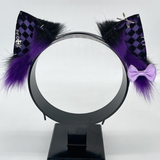 Emo Kitten Ears- Purple & Black