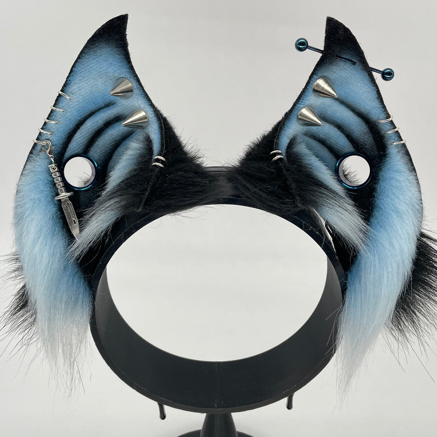 Punk Bat ears- Blue & Black