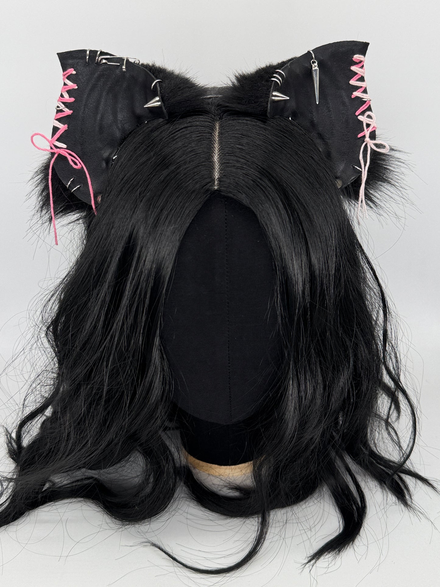 Leather & Laced -Black & Pink Crypt Bat Ears