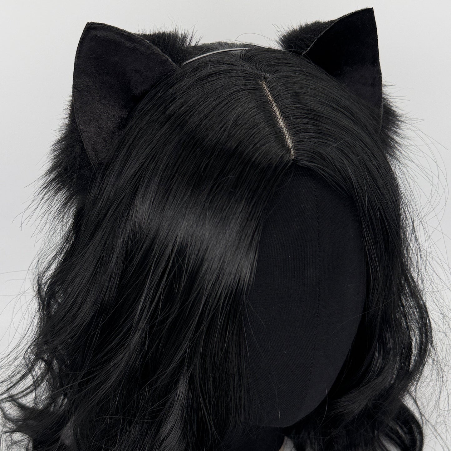 Black Velvet Kitten Ears (Velvet & fur)