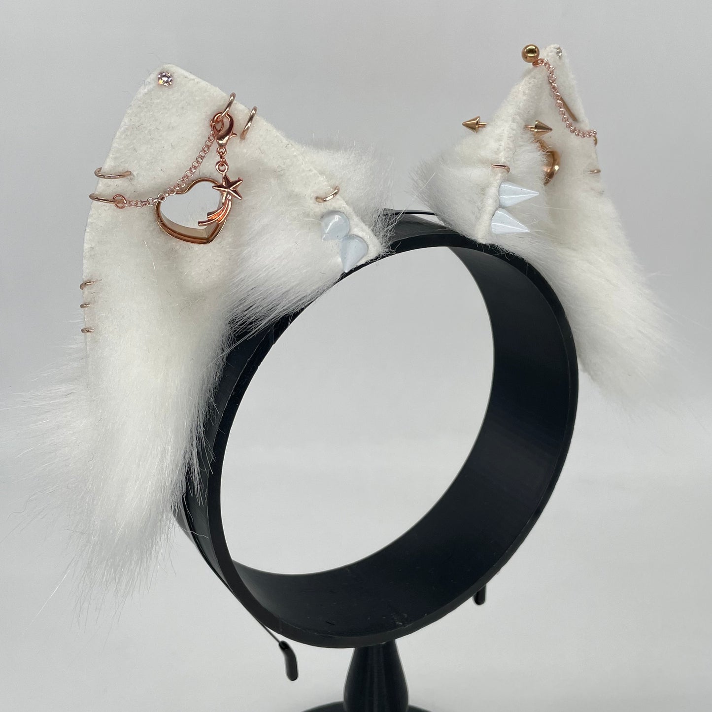 Punk Cat ears- White & Rose Gold