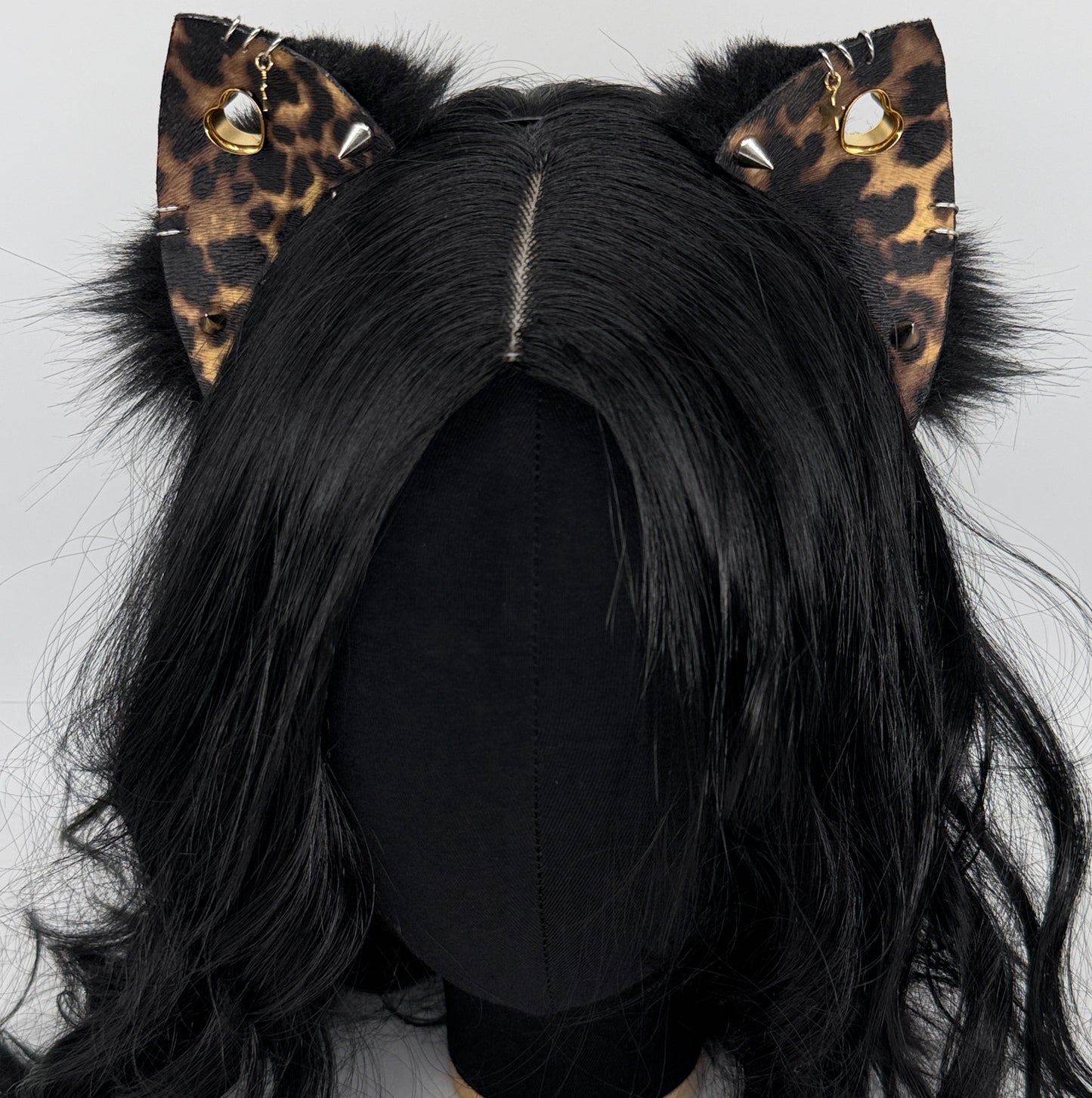 Cheetah Punk Kitten Ears (Faux leather & fur)