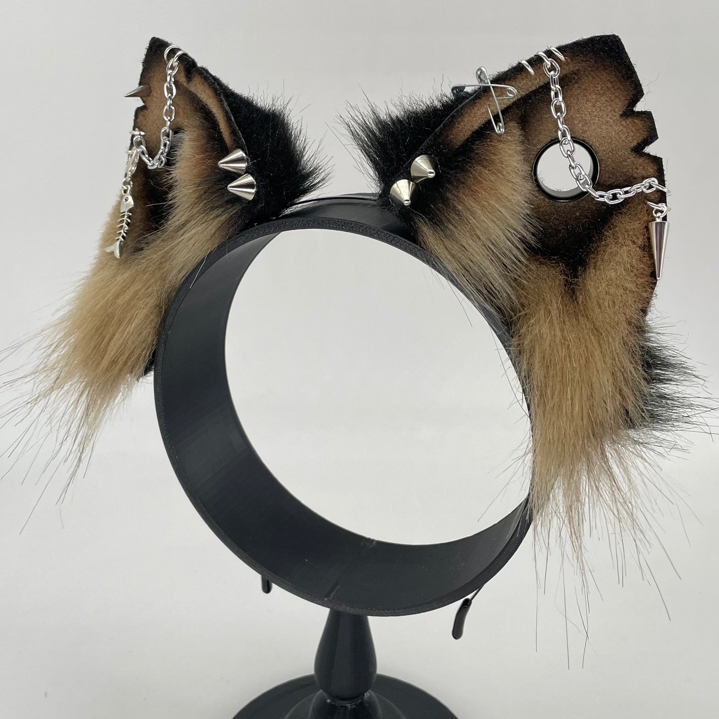 Punk Cat ears- Black & Tan