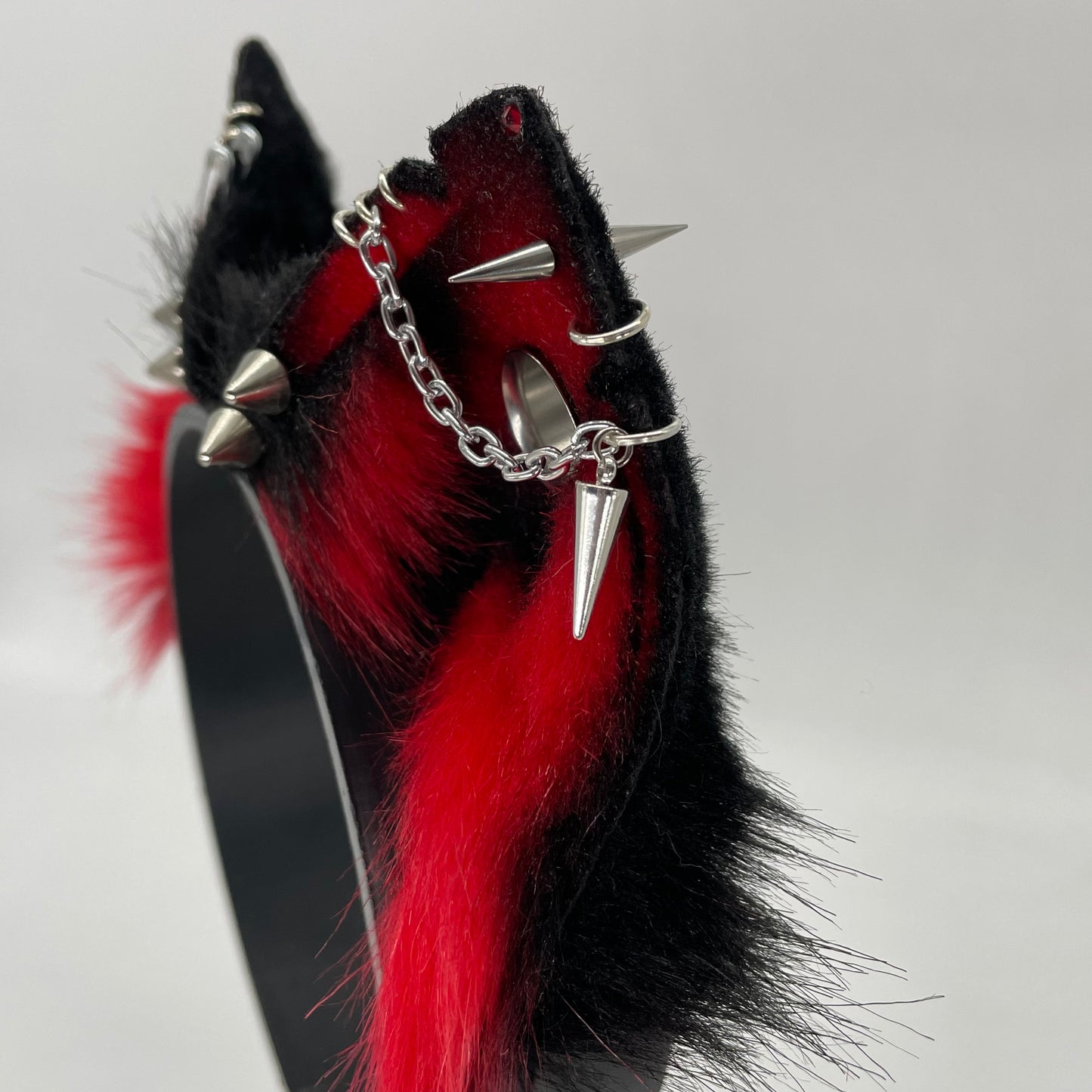 Punk Cat ears- Red & Black